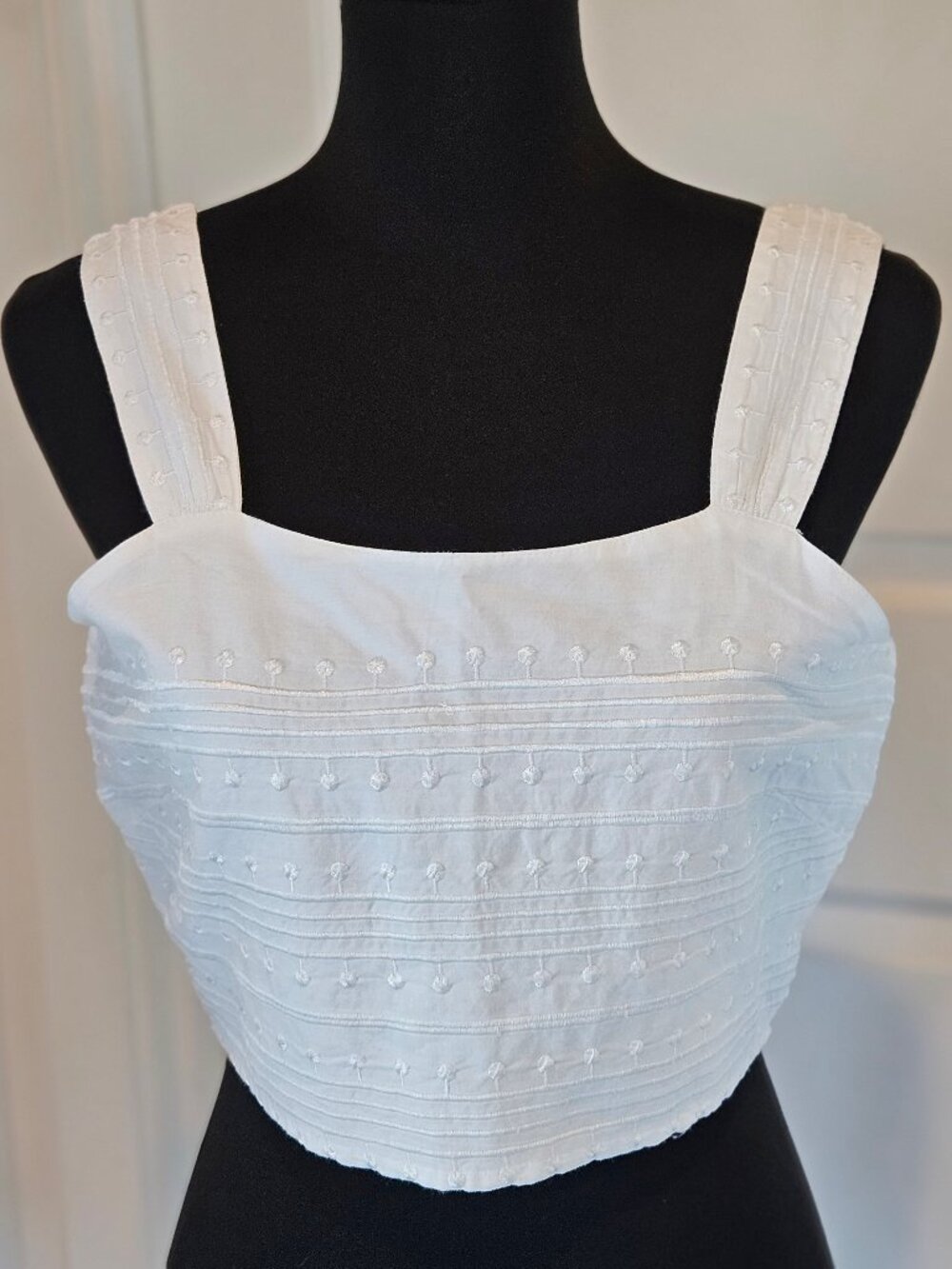 Avec Les Filles White Cotton Embroidered Top Bustier size 10 NWOT